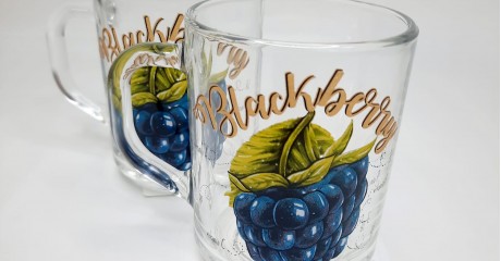 Кружка чайная стекло 200 мл "Ежевика"